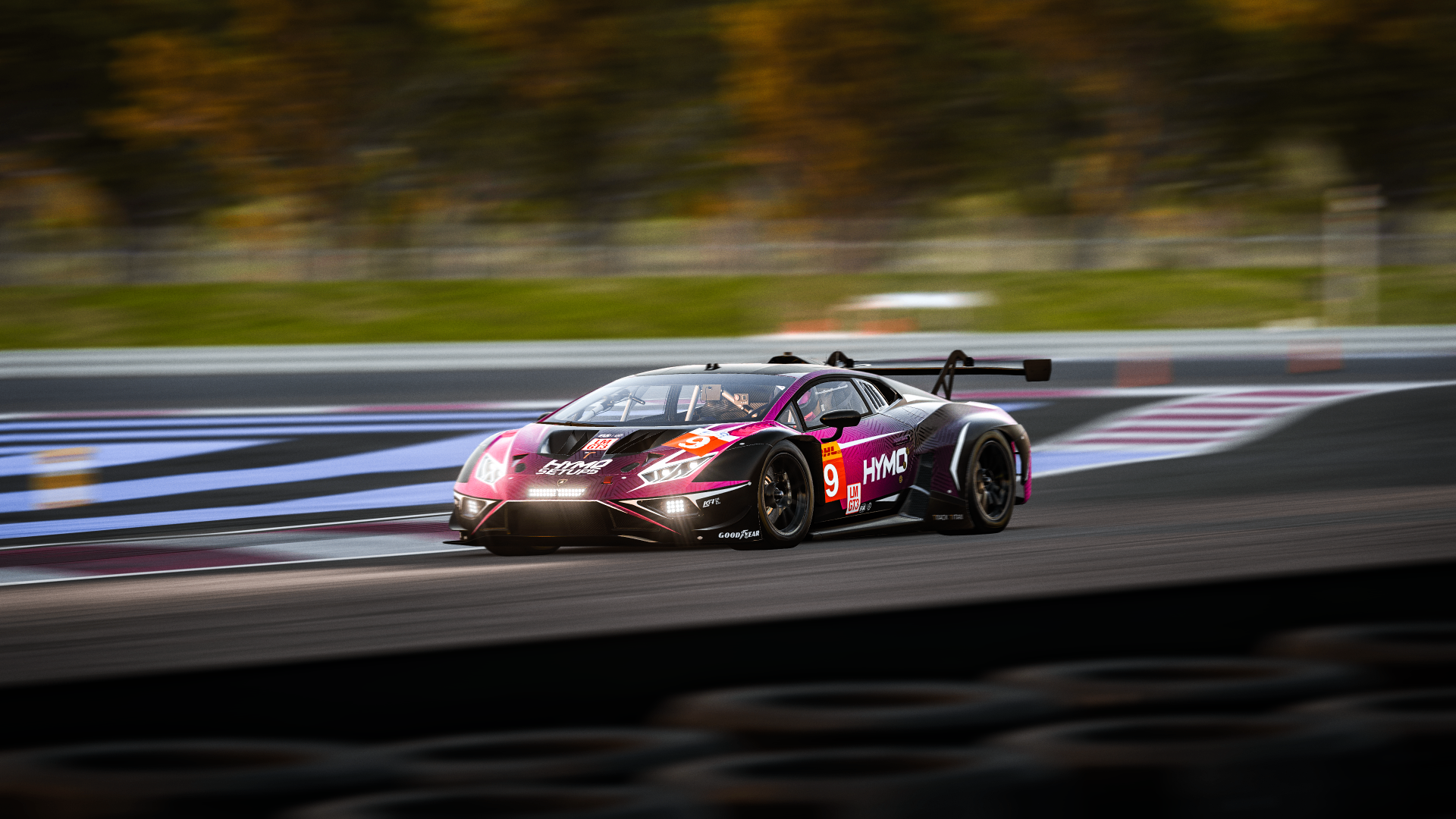 HYMO Lamborghini GT3 sweeping through Paul Ricard