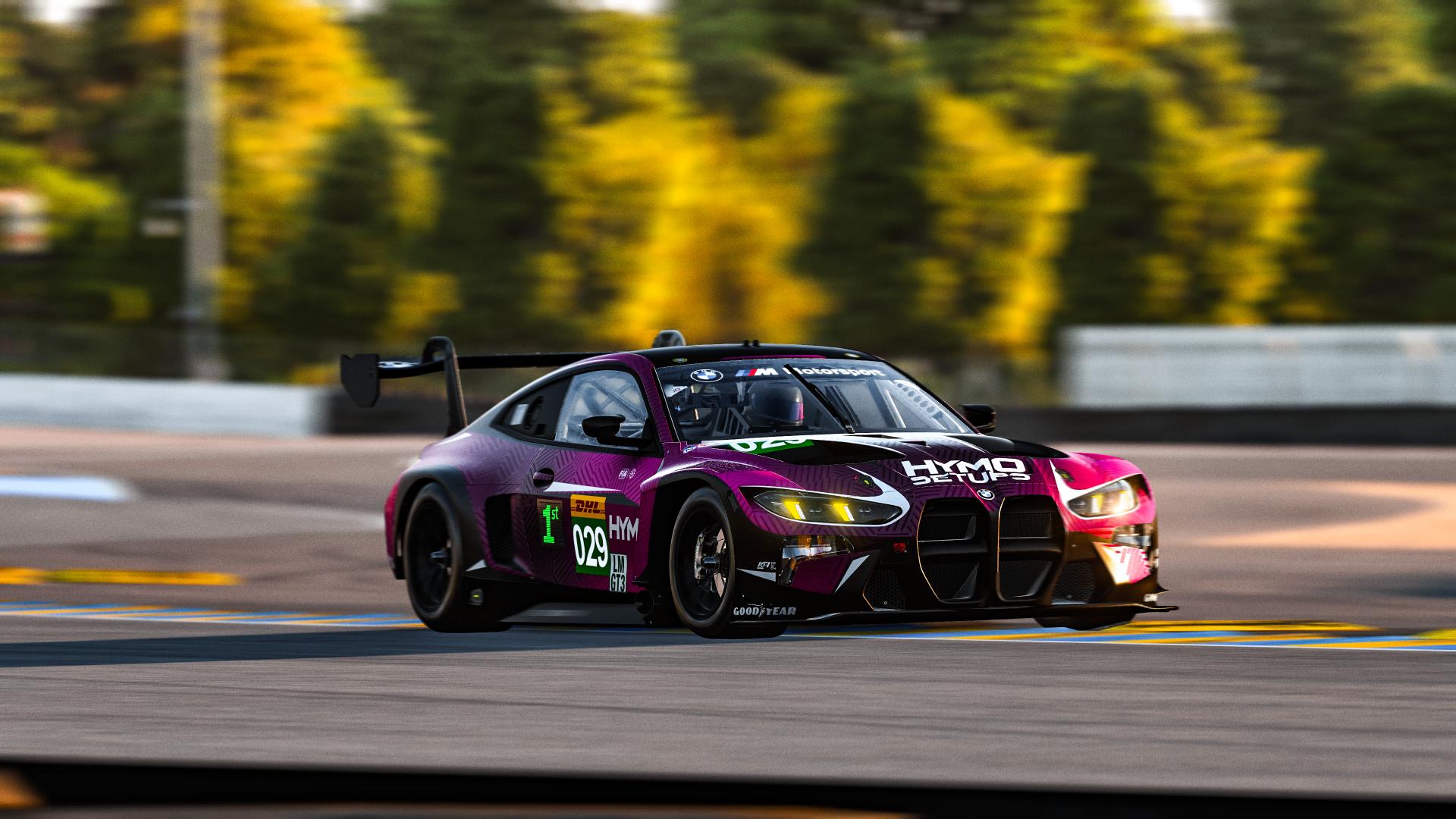 HYMO BMW GT3 in warm afternoon light