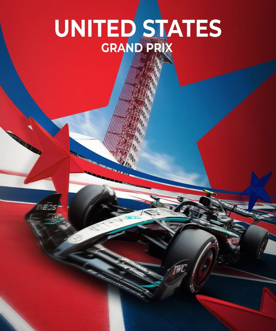 United States Grand Prix Mercedes poster